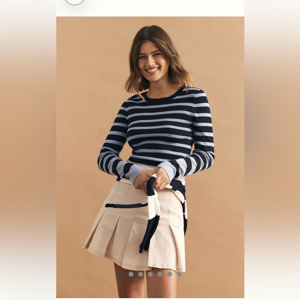 Anthropolgie Maeve Long Sleeve Shrunken Crewneck Sweater NWT